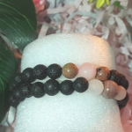 Picture of COUPLE BRACELETE "Love Harmony Lava Bracelets with Rhodonite and Rose Quartz"