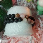 Picture of COUPLE BRACELETE "Love Harmony Lava Bracelets with Rhodonite and Rose Quartz"