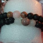 Picture of COUPLE BRACELETE "Love Harmony Lava Bracelets with Rhodonite and Rose Quartz"