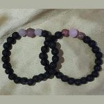 Picture of COUPLE BRACELETE "Love Harmony Lava Bracelets with Rhodonite and Rose Quartz"